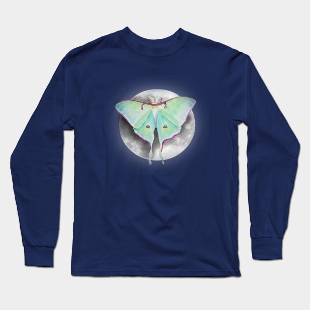 Luna Moth Long Sleeve T-Shirt by colleendavis72